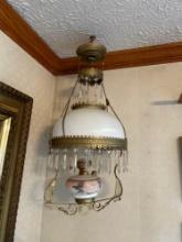 Victorian style vintage hanging oil lamp.... (Really nice)