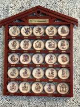 M.J. Hummel Miniature Plate Collection from 1971-1995 (Includes wooden display case)......Shipping