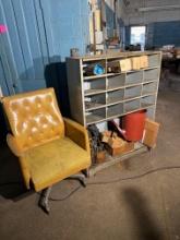 Vintage Office Chair & Metal Parts Sorter