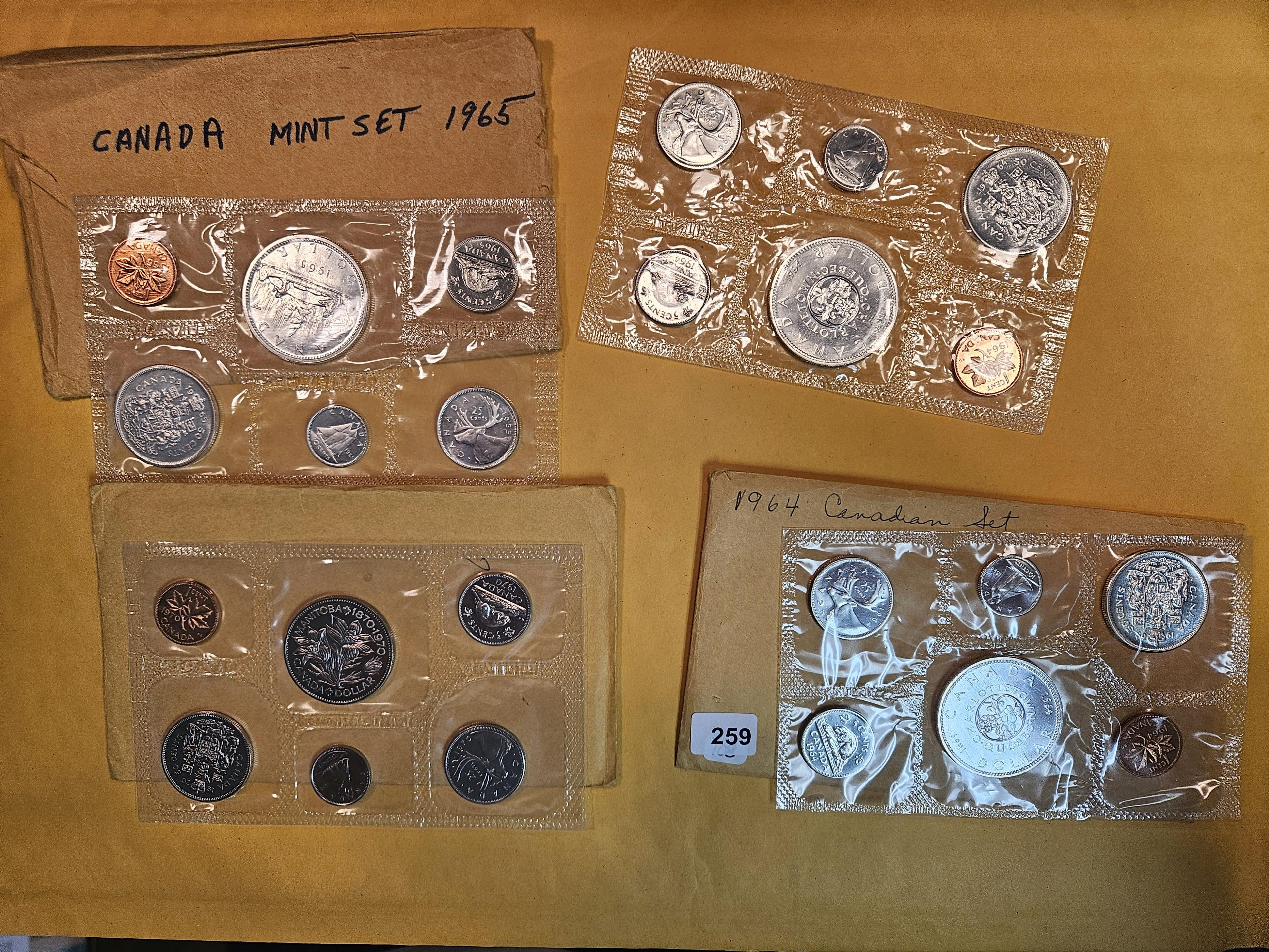 Four Canadian Silver Prooflike Sets