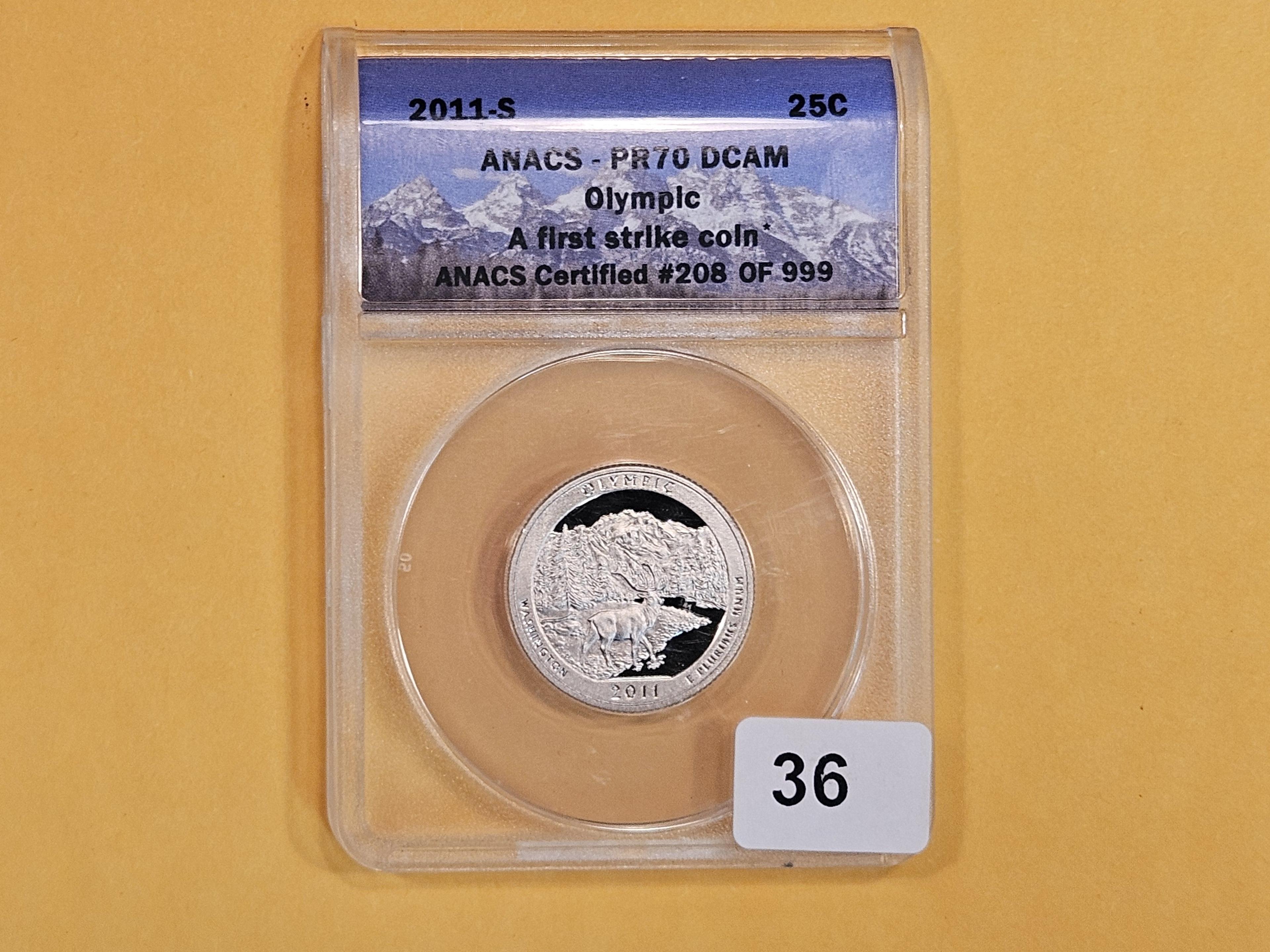 PERFECT! ANACS 2011-S Washington Quarter in Proof 70 Deep Cameo