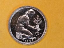 GEM Proof 1949-J Germany 50 pfennig