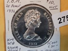 1972 GEM Proof Isle of Man silver 25 pence