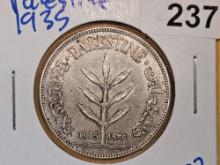 1935 Palestine silver 100 mils