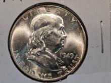 Very Choice Brilliant Uncirculated 1949 Franklin Half Dollar FBL