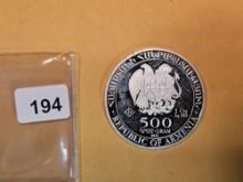 GEM Proof Deep Cameo 2023 Armenia Silver 500 Dram