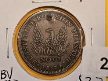 1837 Hard Times Token in About Uncirculated - details