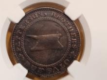 * NGC 1838-39 Buffalo New York Hard Times Token in About Uncirculated - details