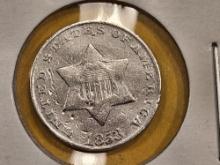 1853 Three Cent Silver Trime