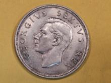 1951 South Africa Five Shilling in Bright About Uncirculated - 58