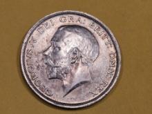 1916 Great Britain 1/2 Crown in Bright About uncirculated - 58
