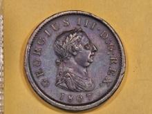 Very nice 1807 Great Britain 1 penny in Extra Fine