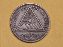 1898 Nicaragua five centavos in Extra Fine