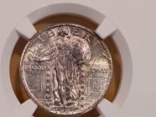 GEM! NGC 1927 Standing Liberty Quarter in Mint State 65