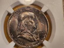 NGC 1956 Franklin Half Dollar in Mint State 64