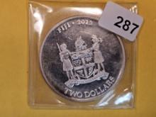 2013 Proof Deep Cameo silver Fiji Two Dollars