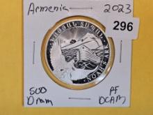 2023 GEM Proof Deep Cameo silver Armenia 500 drams