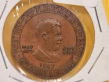 1927 Lucky Lindy Token in About Uncirculated plus