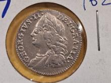 1757 Great Britain silver shilling