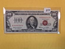 Crisp About Uncirculated 1966 One Hundred Dollar US note