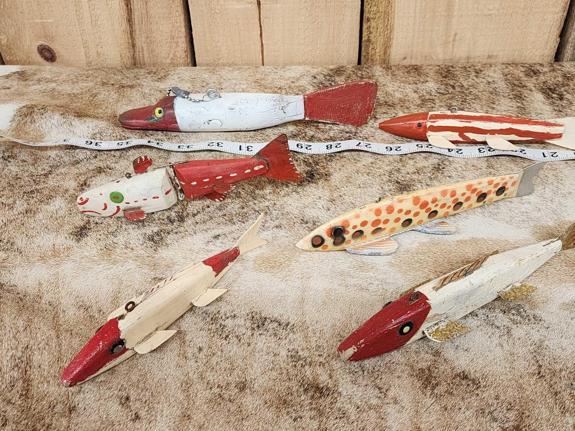 Collection Of 12 Vintage Fish Decoys