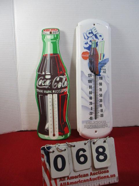 Pair of Coca-Cola Advertising Thermometers-B