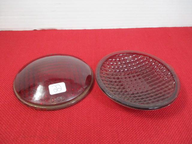 L.L. Co. 1968 #2966 4" Red Taillight Glass Lenses Pair