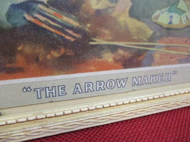 Santa Fe railroad 1937 "The Arrow Maker" Framed Calendar Topper