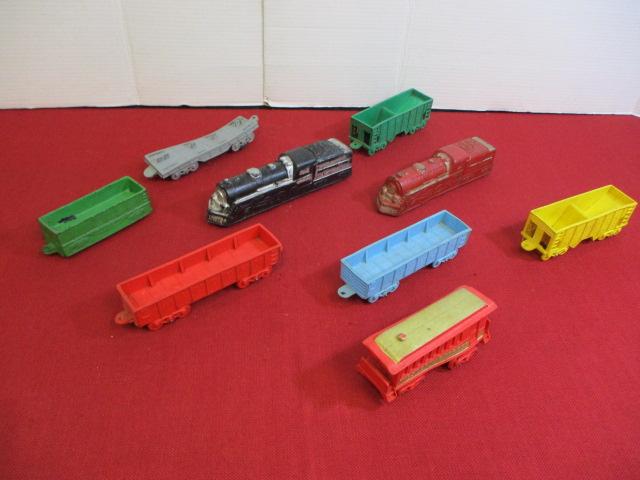 Auburn Rubber Toys  Trains Set