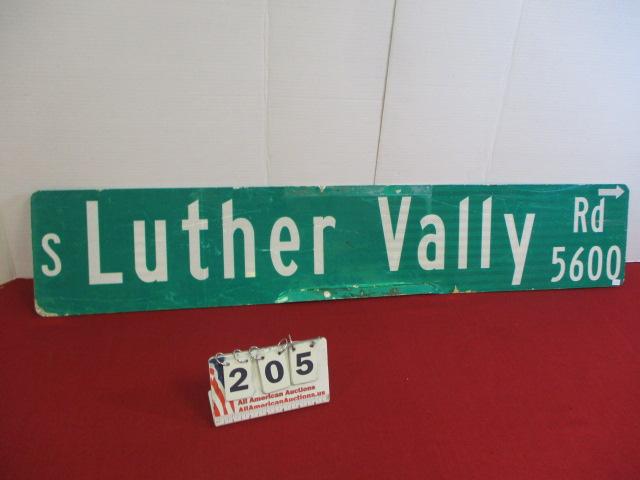 Luther Valley Road Large Reflective Metal Road Sign