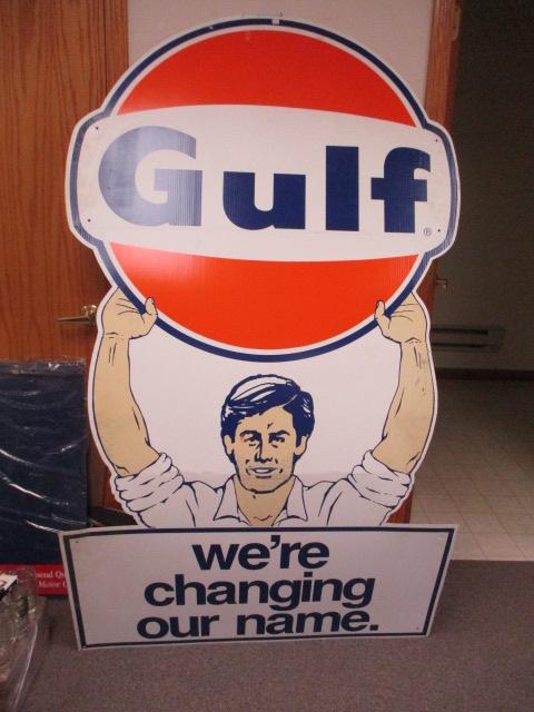 Gulf Oil Advertising Corrugated Sign