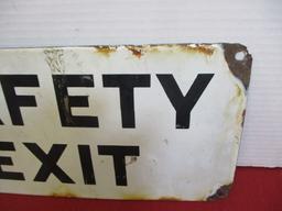 Safety Exit Porcelain Sign