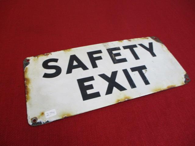 Safety Exit Porcelain Sign