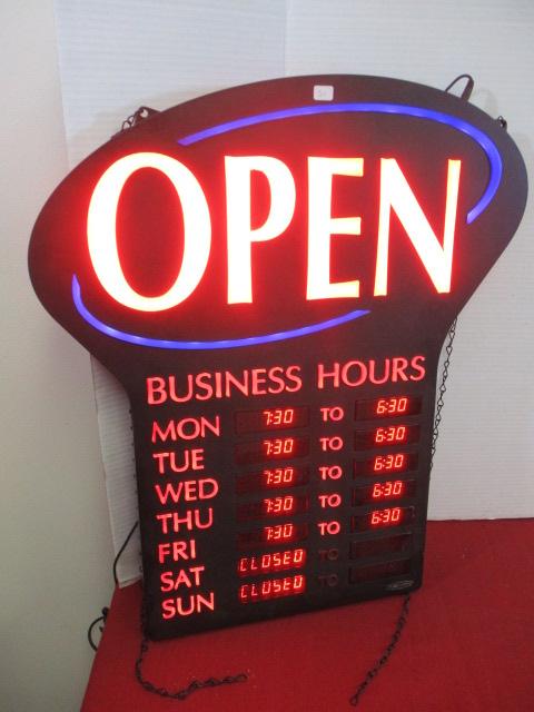 Business Hours "OPEN" Sign