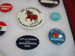 Budweiser Political Buttons-lot of 12