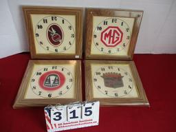 Vintage Automobile Advertising Clock Faces-Lot of 4