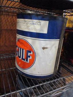 Gulf Oil 25 Lb. Advertising Lubricant Can