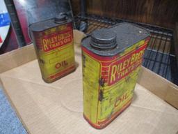 Pair of Riley Bro's Oil Advertising Cans