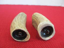 Hand Carved Antler L.E.D. Flashlights-Pair in Good Working Order!