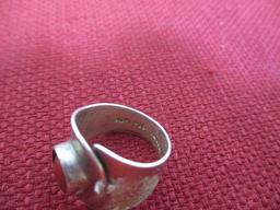 Sterling Silver Ladies' Estate Ring-Coral w/ Native American Flare