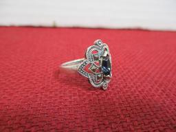 Sterling Silver Ladies' Estate Ring-Blue Sapphire