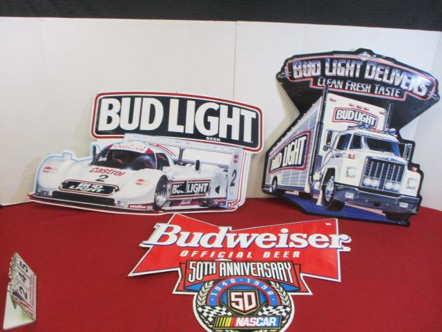 Budweiser Mixed Advertising Signs-Lot of 3