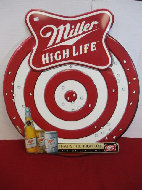 Miller High Life Tin Target Advertising Sign