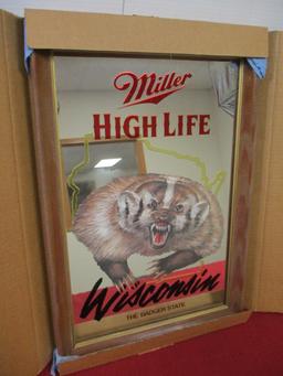 Miller High Life Wisconsin Edition Badger Advertising Mirror