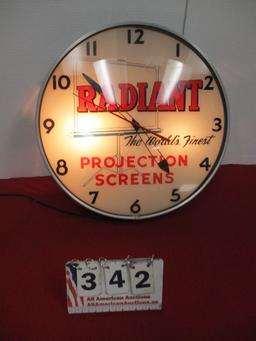 Glass Faced Metal Can RADIANT Lightup Advertising Clock