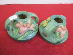 Roseville #1162 2" Matching Candlestick Holders