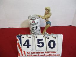 Hamm's Preferred Stock Flattop Can w/ Pinup Can Holder