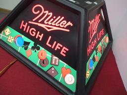 Miller High Life Gambling Themed Pool table Light