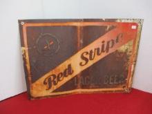 Red Stripe Lager Beer Metal Advertising Sign