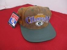 NOS Team NFL Leather Green Bay Packer Super Bowl Champ Hat